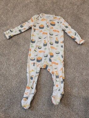 Angel Dear White Baby Sushi Pajamas Size 3-6 Months